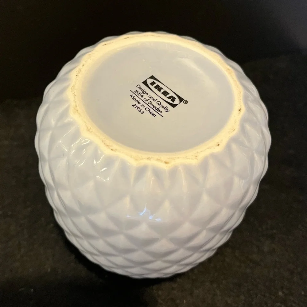 IKEA Textured Pale Periwinkle Ceramic Vase